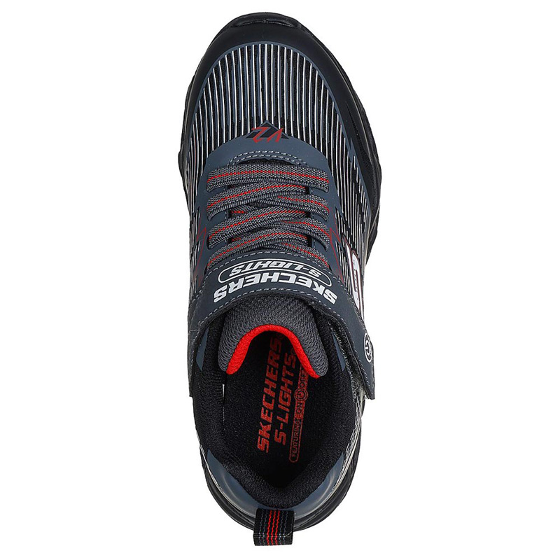 SKECHERS VORTEX 2.0 S-LIGHTS KIDS SHOES (400605L-BKCC)ΠΑΙΔΙΚΑ ΠΑΠΟΥΤΣΙΑ ΦΩΤΙΖΟΜΕΝΑ ΜΑΥΡΑ/ΓΚΡΙ