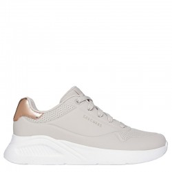 SKECHERS Uno Lite - Shimmer Along Slip-On (177291-NAT)ΓΥΝΑΙΚΕΙΑ ΠΑΠΟΥΤΣΙΑ ΜΠΕΖ/ΛΕΥΚΟ/ΧΡΥΣΟ