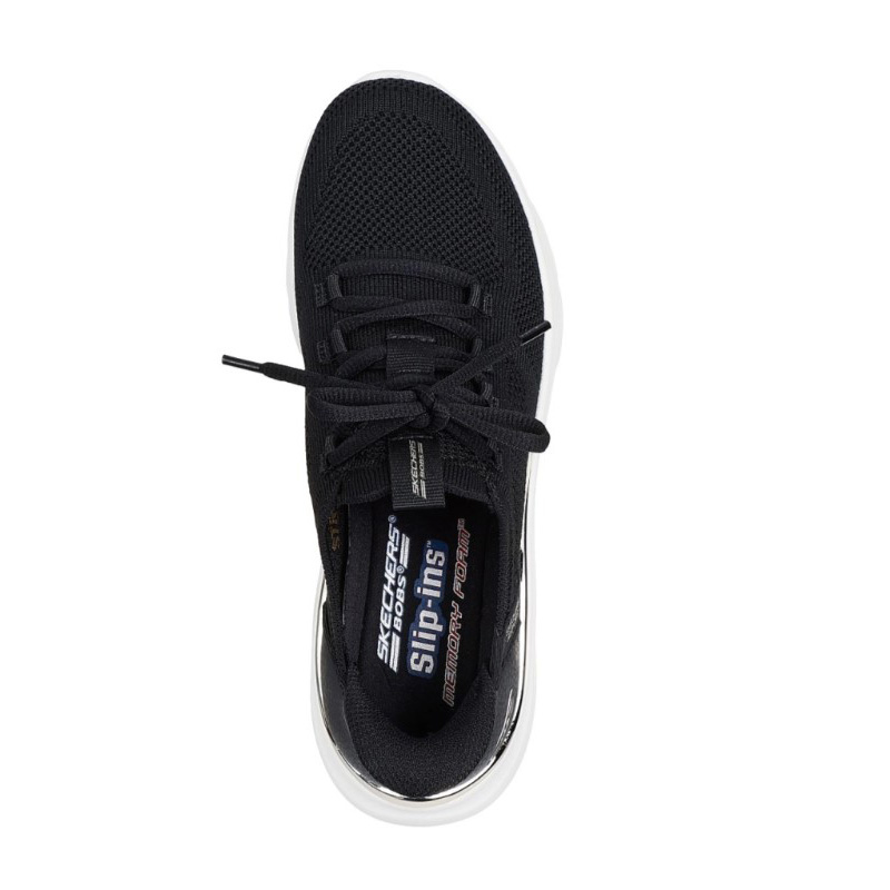 Skechers Slip-Ins Engineered Knit Lace (117617-BLK)ΓΥΝΑΙΚΕΙΑ ΠΑΠΟΥΤΣΙΑ ΜΑΥΡΟ/ΛΕΥΚΟ