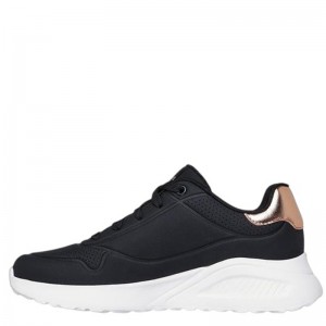 SKECHERS Uno Lite - Shimmer Along Slip-On (177291-BLK)ΓΥΝΑΙΚΕΙΑ ΠΑΠΟΥΤΣΙΑ ΜΑΥΡΟ/ΛΕΥΚΟ/ΧΡΥΣΟ
