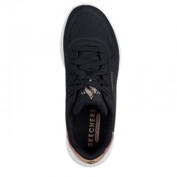 SKECHERS Uno Lite - Shimmer Along Slip-On (177291-BLK)ΓΥΝΑΙΚΕΙΑ ΠΑΠΟΥΤΣΙΑ ΜΑΥΡΟ/ΛΕΥΚΟ/ΧΡΥΣΟ