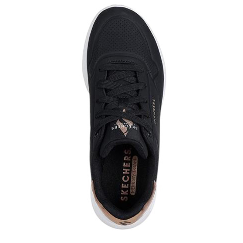 SKECHERS Uno Lite - Shimmer Along Slip-On (177291-BLK)ΓΥΝΑΙΚΕΙΑ ΠΑΠΟΥΤΣΙΑ ΜΑΥΡΟ/ΛΕΥΚΟ/ΧΡΥΣΟ