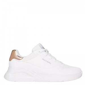 SKECHERS Uno Lite - Shimmer Along Slip-On (177291-WHT)ΓΥΝΑΙΚΕΙΑ ΠΑΠΟΥΤΣΙΑ ΛΕΥΚΟ/ΧΡΥΣΟ