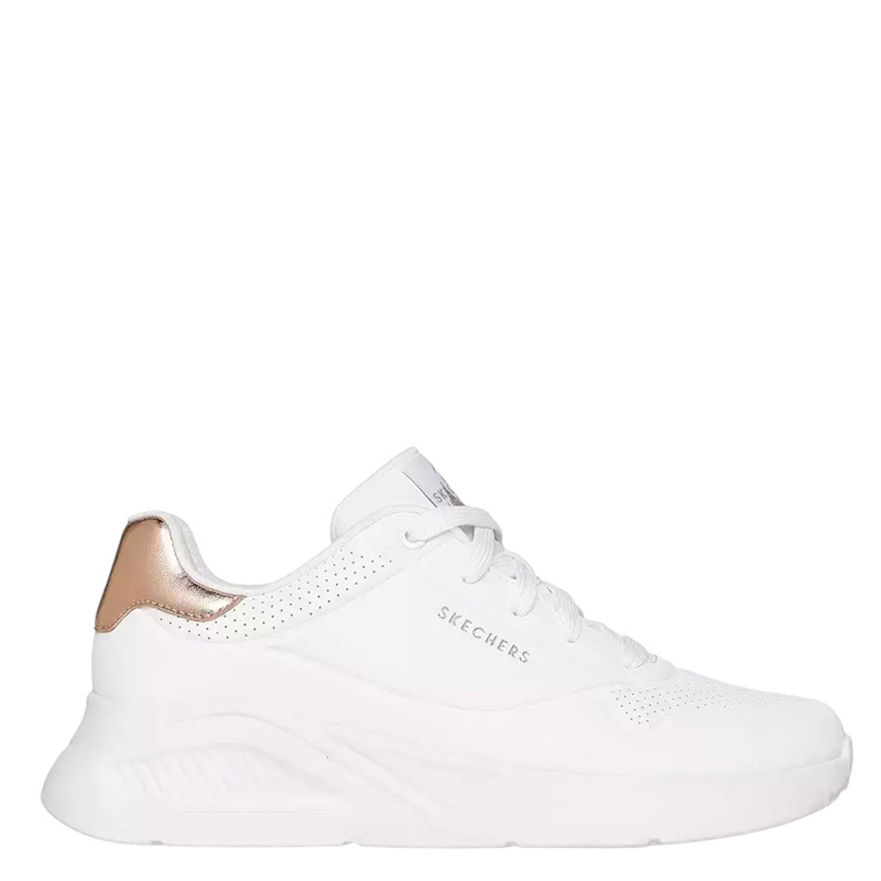 SKECHERS Uno Lite - Shimmer Along Slip-On (177291-WHT)ΓΥΝΑΙΚΕΙΑ ΠΑΠΟΥΤΣΙΑ ΛΕΥΚΟ/ΧΡΥΣΟ