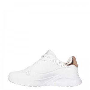 SKECHERS Uno Lite - Shimmer Along Slip-On (177291-WHT)ΓΥΝΑΙΚΕΙΑ ΠΑΠΟΥΤΣΙΑ ΛΕΥΚΟ/ΧΡΥΣΟ