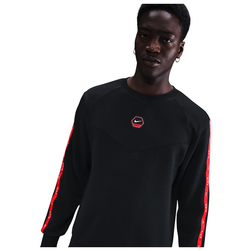 Nike Crew Fleece Sweatshirt (IH4286-010)Ανδρικη Φουτερ Μπλουζα Μαυρη