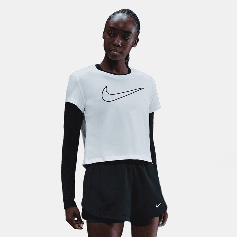Nike Sportswear Graphic Tee (HV5002-100)Γυναικείο T-Shirt WHITE/BLACK