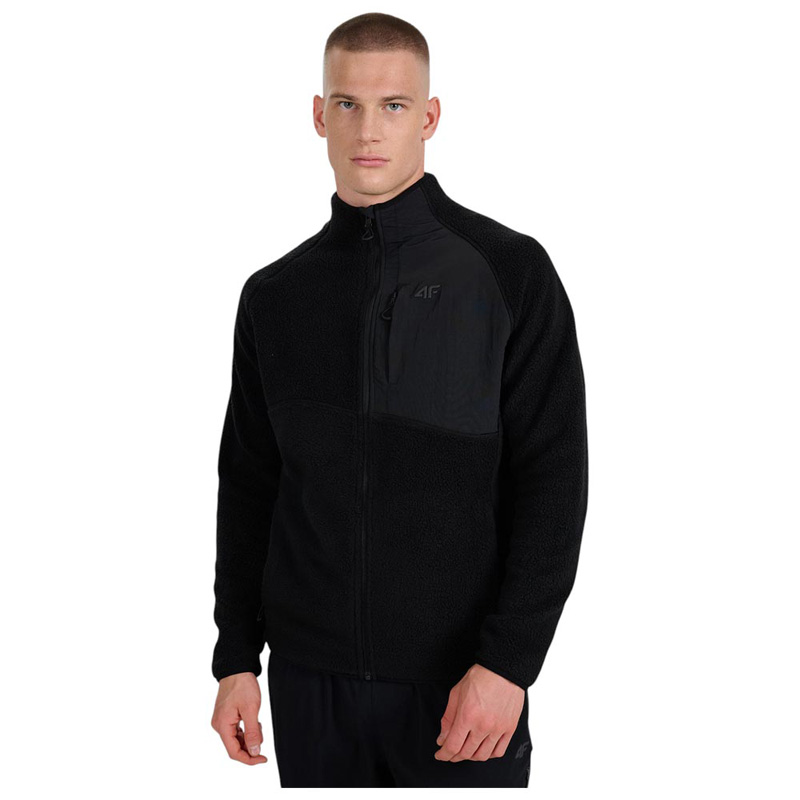 4F JACKET FLEECE (4FWAW25TFLEM339-20S)ΑΝΔΡΙΚΗ ΖΑΚΕΤΑ ΜΑΥΡΗ