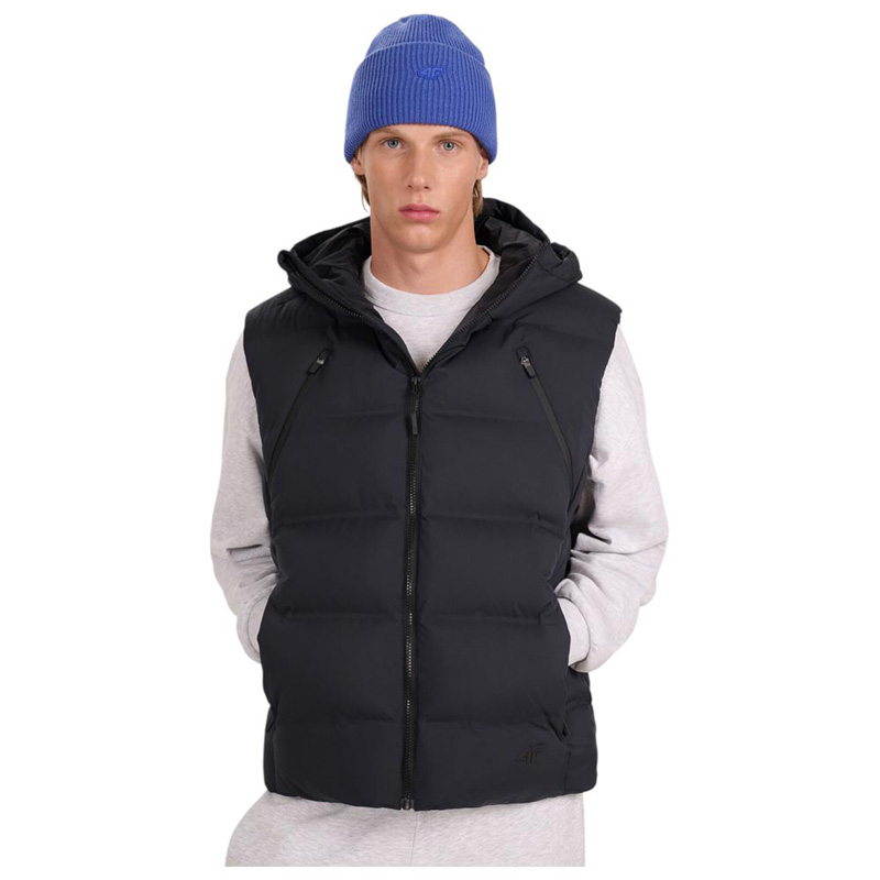 4F Vest Jacket (4FWAW25TVJAM226-20S)Ανδρικό αμάνικο μπουφάν ΜΑΥΡΟ