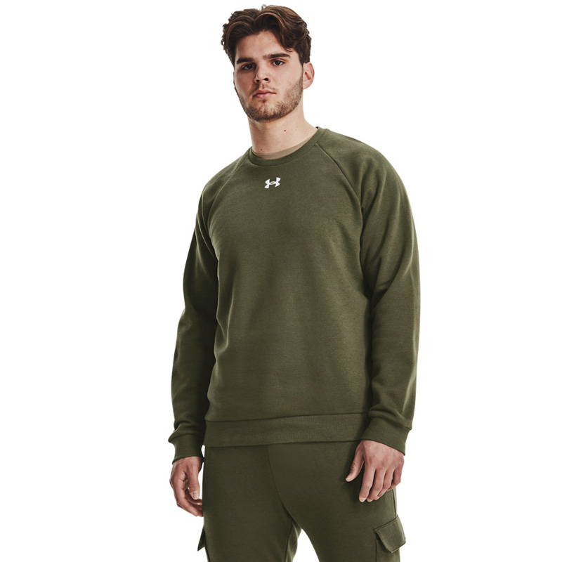 Under Armour Rival Fleece Crew (1379755-390)ΑΝΔΡΙΚΗ ΦΟΥΤΕΡ ΜΠΛΟΥΖΑ Marine OD Green/White