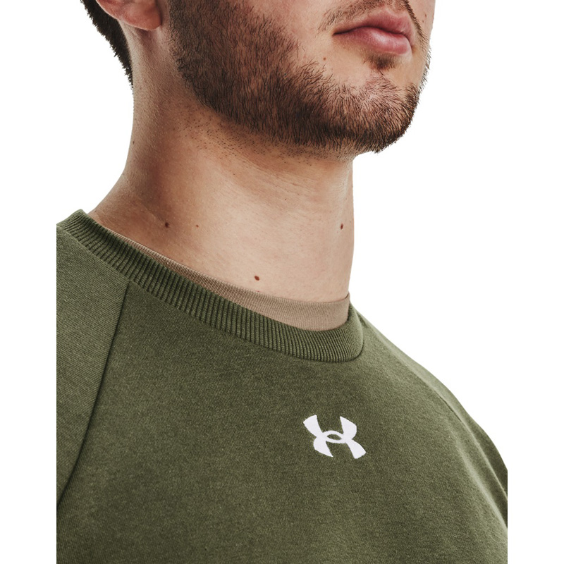 Under Armour Rival Fleece Crew (1379755-390)ΑΝΔΡΙΚΗ ΦΟΥΤΕΡ ΜΠΛΟΥΖΑ Marine OD Green/White
