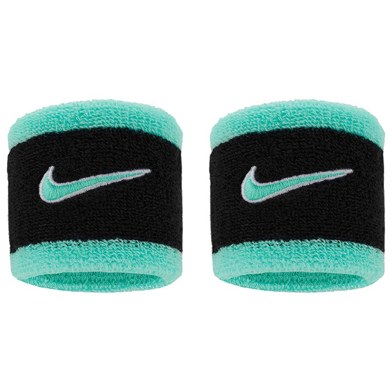 NIKE SWOOSH CLASSIC WRISTBANDS 2PK (N.101.2405-087)ΠΕΡΙΚΑΡΠΙΑ 2 ΤΕΜΑΧΙΑ ΤΙΡΚΟΥΑΖ/ΜΑΥΡΟ