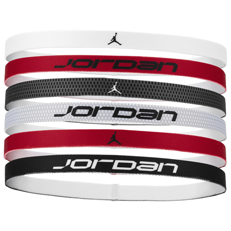 JORDAN ELASTIC SPORT HEADBANDS 6 PK PRINTED (J.101.1996-117)ΑΘΛΗΤΙΚΑ ΠΕΡΙΜΕΤΩΠΙΑ 6 ΤΕΜΑΧΙΑ WHITE/GYM RED/BLACK