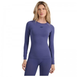 4F Γυναικεία μακρυμάνικη ισοθερμική μπλούζα (4FWAW25USEAF220-32S)ΜΠΛΕ