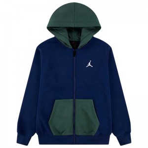 Jordan Brooklyn Fleece Full-Zip Hoodie (95F115-U9J)ΠΑΙΔΙΚΗ ΖΑΚΕΤΑ ΜΕ ΚΟΥΚΟΥΛΑ BLUE VOID