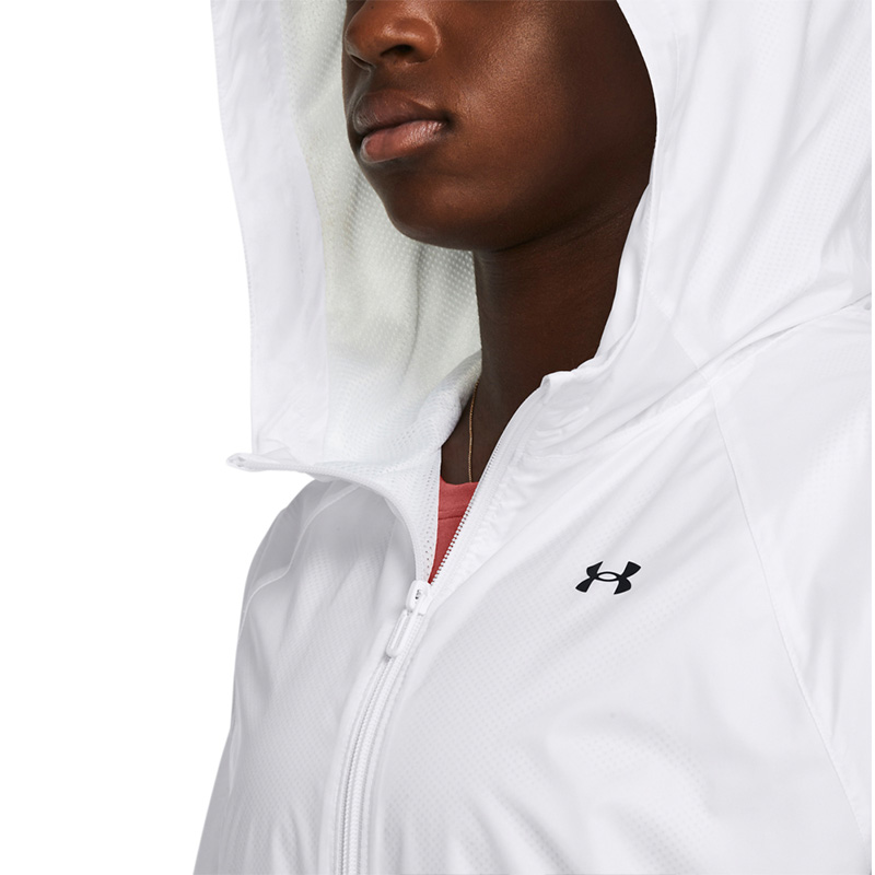 Under Armour Γυναικείο Μπουφάν Running Αντιανεμικό Λευκό 1382698-100