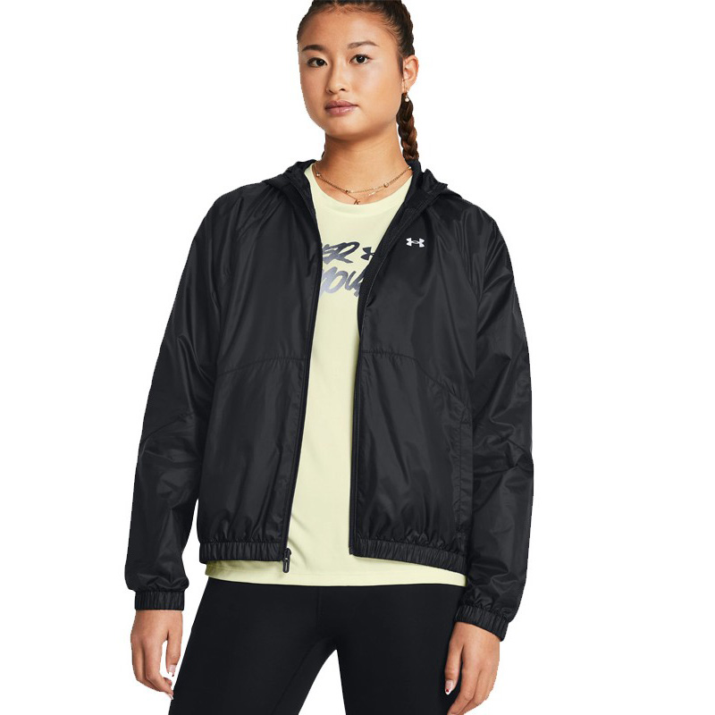 Under Armour Γυναικείο Μπουφάν Running Αντιανεμικό Μαύρο (1382698-001)
