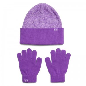 Under Armour Combo Παιδικά Γάντια & Σκουφάκι Μωβ - 1386642-525