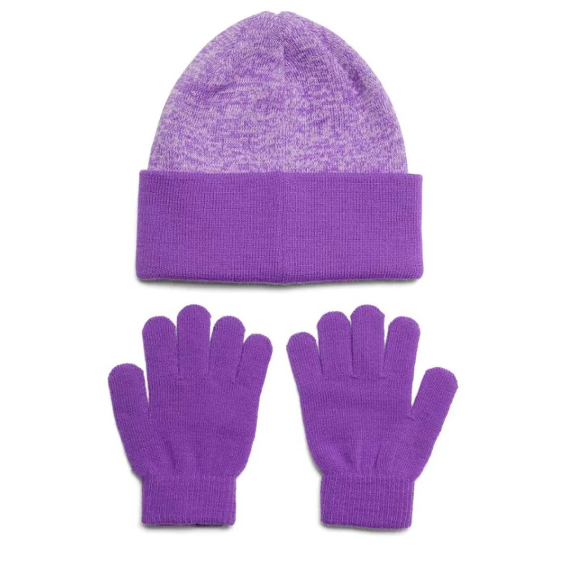 Under Armour Combo Παιδικά Γάντια & Σκουφάκι Μωβ - 1386642-525