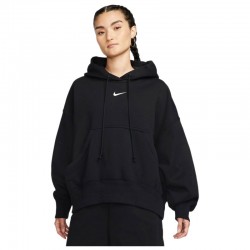 Nike Sportswear Phoenix Fleece (DQ5858-010)Γυναικείο φούτερ με κουκούλα σε εξαιρετικά φαρδιά γραμμή Μαυρο