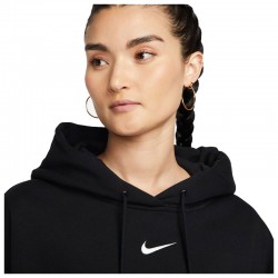 Nike Sportswear Phoenix Fleece (DQ5858-010)Γυναικείο φούτερ με κουκούλα σε εξαιρετικά φαρδιά γραμμή Μαυρο