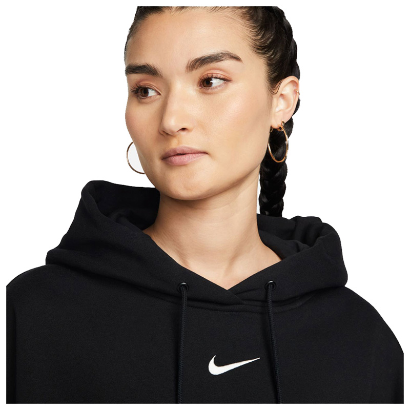 Nike Sportswear Phoenix Fleece (DQ5858-010)Γυναικείο φούτερ με κουκούλα σε εξαιρετικά φαρδιά γραμμή Μαυρο