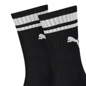 Puma Crew Heritage Ψηλές Αθλητικές Κάλτσες Μαύρες 2 Ζεύγη (100000950-001)