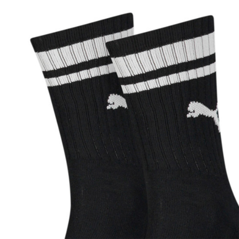 Puma Crew Heritage Ψηλές Αθλητικές Κάλτσες Μαύρες 2 Ζεύγη (100000950-001)