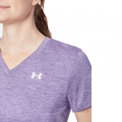 UNDER ARMOUR TECH TWIST SHORT-SLEEVED V-NECK TRAINING TOP (1384227-527)ΓΥΝΑΙΚΕΙΟ T-SHIRT ΜΩΒ