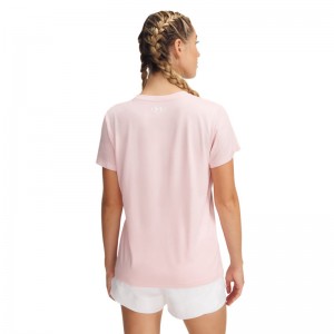 UNDER ARMOUR TECH TWIST SHORT-SLEEVED V-NECK TRAINING TOP (1384227-647)ΓΥΝΑΙΚΕΙΟ T-SHIRT ΡΟΖ