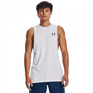 UNDER ARMOUR Left Chest Cut-Off (1329286-100)ΑΝΔΡΙΚΟ ΑΜΑΝΙΚΟ T-SHIRT ΛΕΥΚΟ UNDER ARMOUR Left Chest Cut-Off (1329286-100)ΑΝΔΡΙΚΟ ΑΜΑΝΙΚΟ T-SHIRT ΛΕΥΚΟ