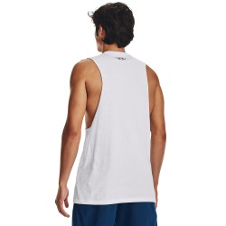 UNDER ARMOUR Left Chest Cut-Off (1329286-100)ΑΝΔΡΙΚΟ ΑΜΑΝΙΚΟ T-SHIRT ΛΕΥΚΟ