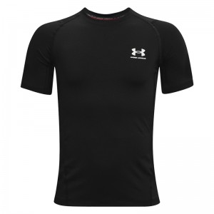 Under Armour HeatGear® Armour Boys’ Short Sleeve (1361723-001)ΠΑΙΔΙΚΟ T-SHIRT ΜΑΥΡΟ