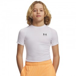 Under Armour HeatGear® Armour Boys’ Short Sleeve (1361723-100) ΠΑΙΔΙΚΟ T-SHIRT ΛΕΥΚΟ