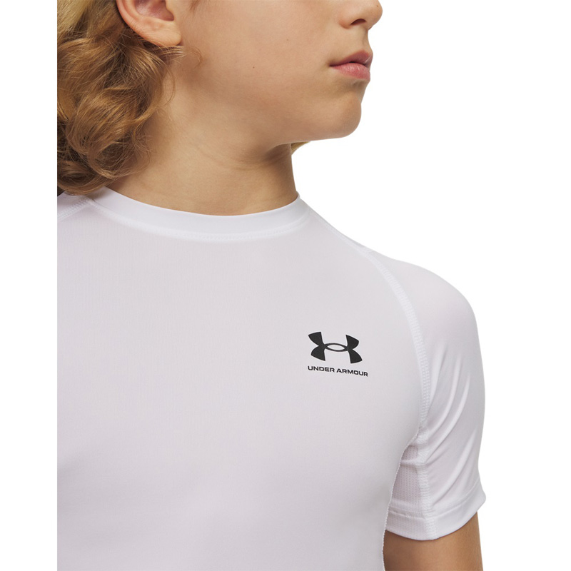 Under Armour HeatGear® Armour Boys’ Short Sleeve (1361723-100) ΠΑΙΔΙΚΟ T-SHIRT ΛΕΥΚΟ