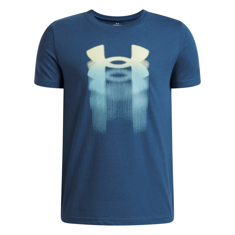 UNDER ARMOUR BOYS Logo Blur SS Tee (6009280-498)ΠΑΙΔΙΚΟ T-SHIRT Wham Blue/Fade Green