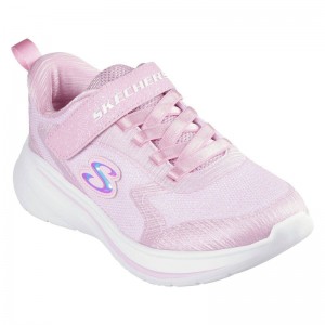 SKECHERS GORE AND STRAP SPARKLE MESH SNEAKER W/ SATIN OVERLAYS (303557L-LTPK)ΠΑΙΔΙΚΑ ΠΑΠΟΥΤΣΙΑ ΡΟΖ