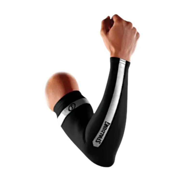 Spalding Reflective Sleeve (SPACONE001-001)Μανίκι Μπάσκετ Μαύρο 2 Τεμαχια