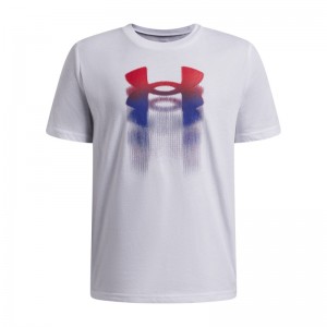 UNDER ARMOUR BOYS Logo Blur SS Tee (6009280-100)ΠΑΙΔΙΚΟ T-SHIRT Λευκο