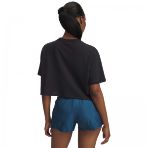 UNDER ARMOUR T-shirt Wordmark Crop SS (6010588-001)ΓΥΝΑΙΚΕΙΟ ΜΠΛΟΥΖΑΚΙ ΜΑΥΡΟ