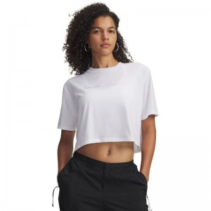 UNDER ARMOUR T-shirt Wordmark Crop SS (6010588-100)ΓΥΝΑΙΚΕΙΟ ΜΠΛΟΥΖΑΚΙ ΛΕΥΚΟ