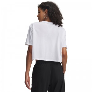 UNDER ARMOUR T-shirt Wordmark Crop SS (6010588-100)ΓΥΝΑΙΚΕΙΟ ΜΠΛΟΥΖΑΚΙ ΛΕΥΚΟ