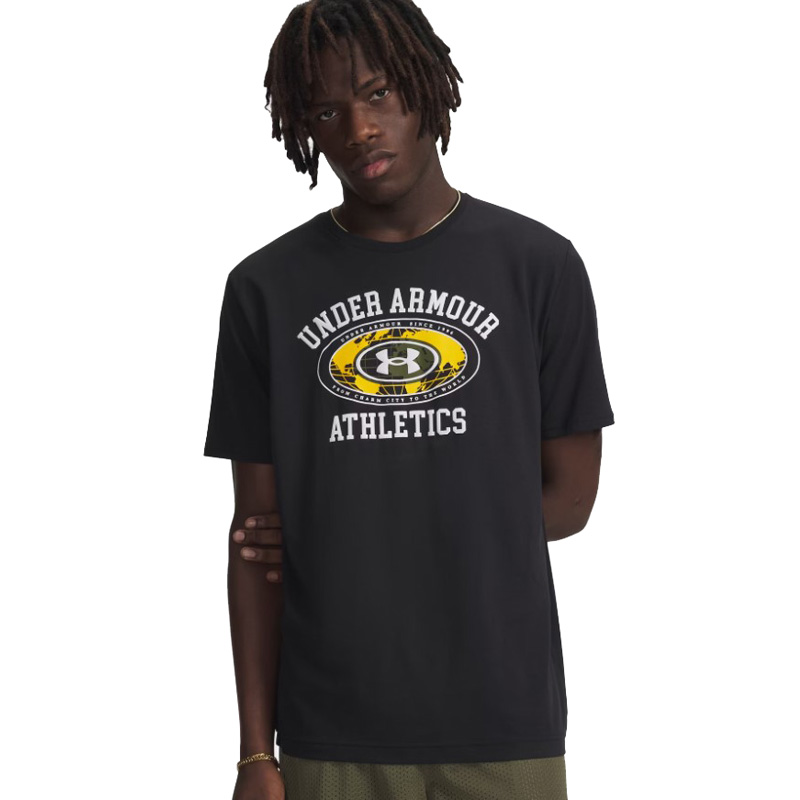 UNDER ARMOUR Globe Short-Sleeve T-Shirt (6009261-001)ΑΝΔΡΙΚΟ T-SHIRT ΜΑΥΡΟ