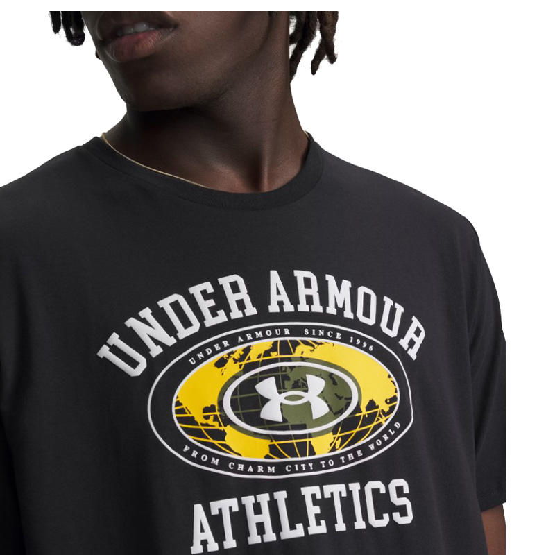 UNDER ARMOUR Globe Short-Sleeve T-Shirt (6009261-001)ΑΝΔΡΙΚΟ T-SHIRT ΜΑΥΡΟ