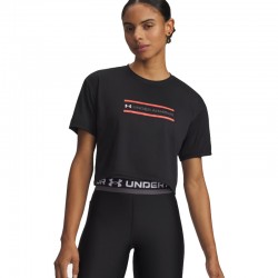 Under Armour UA Tech™ Branded Crop Short-Sleeve T-Shirt (6009987-001)ΓΥΝΑΙΚΕΙΟ T-SHIRT Black/Venom Red/White
