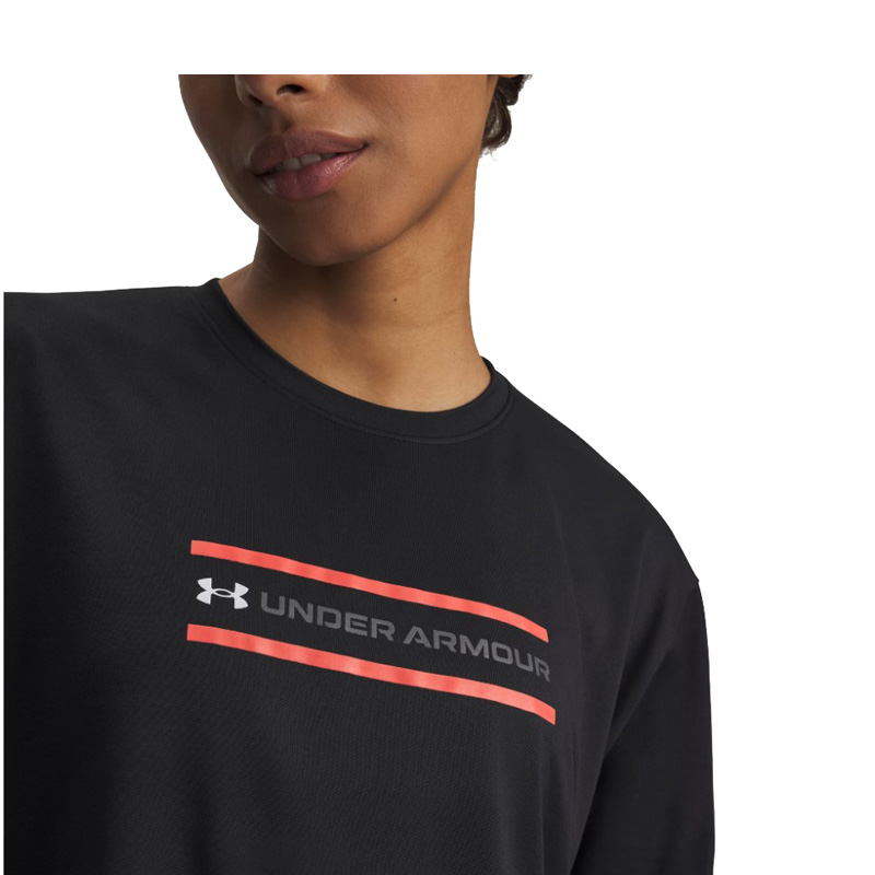 Under Armour UA Tech™ Branded Crop Short-Sleeve T-Shirt (6009987-001)ΓΥΝΑΙΚΕΙΟ T-SHIRT Black/Venom Red/White