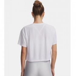 Under Armour UA Tech™ Branded Crop Short-Sleeve T-Shirt (6009987-100)ΓΥΝΑΙΚΕΙΟ T-SHIRT White/Orange Bloc/Halo Gray
