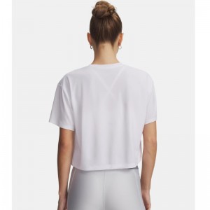 Under Armour UA Tech™ Branded Crop Short-Sleeve T-Shirt (6009987-100)ΓΥΝΑΙΚΕΙΟ T-SHIRT White/Orange Bloc/Halo Gray