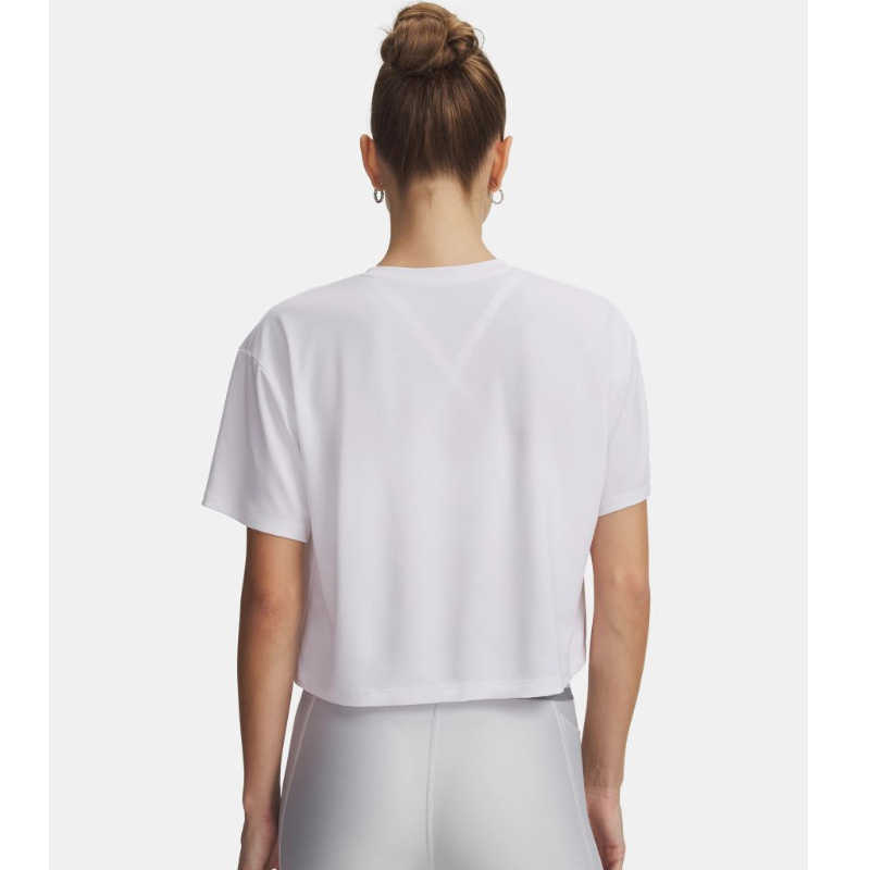 Under Armour UA Tech™ Branded Crop Short-Sleeve T-Shirt (6009987-100)ΓΥΝΑΙΚΕΙΟ T-SHIRT White/Orange Bloc/Halo Gray