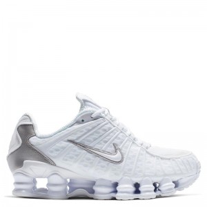 Nike Shox TL (AV3595-100)Ανδρικά παπούτσια Λευκό/Metallic Silver/Max Orange/Λευκό